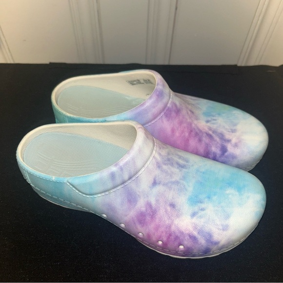 Colorful Dansko Tie-Dye Clogs - Picture 1 of 9